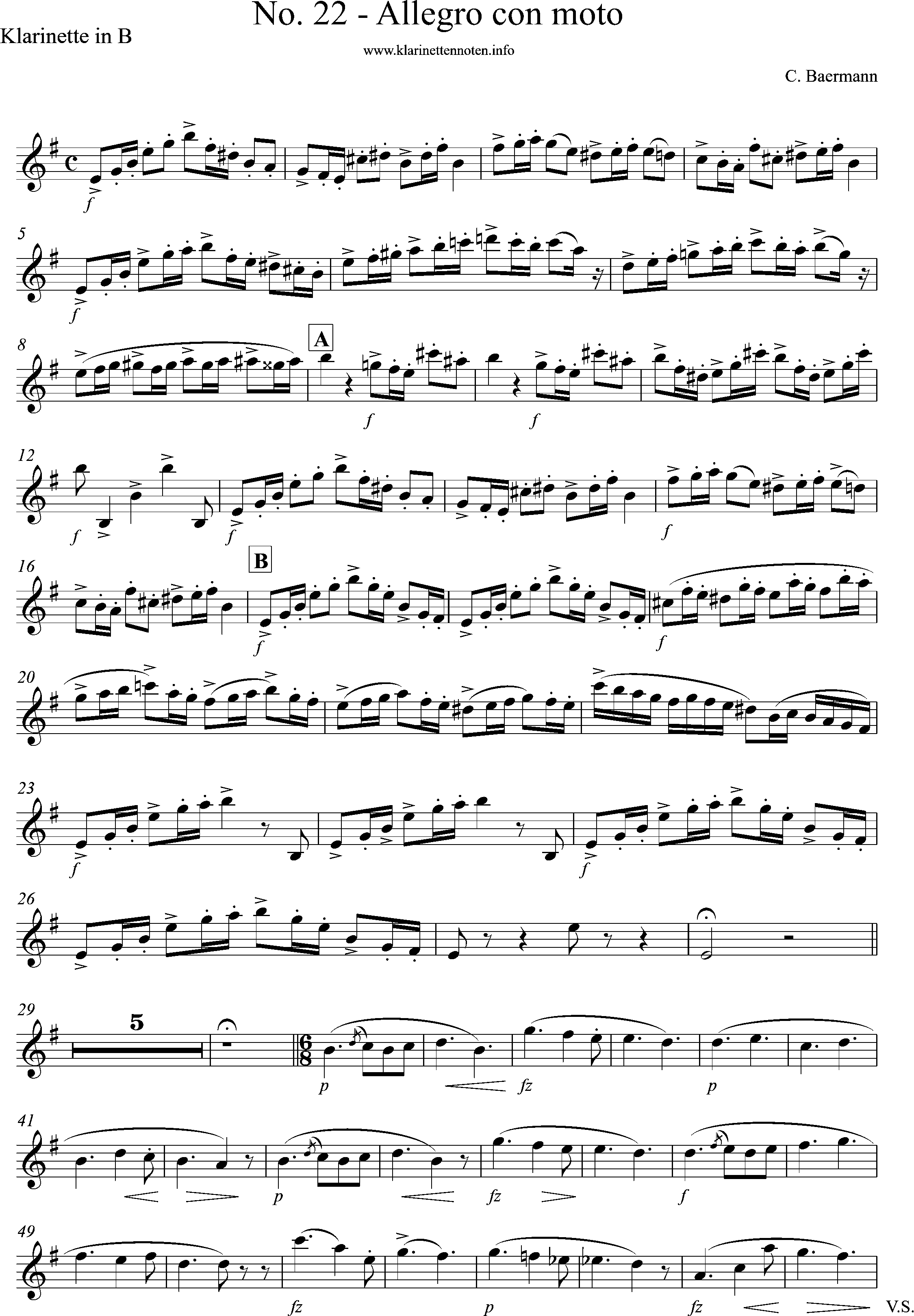 Carl Baermann  op. 63 Nr. 22